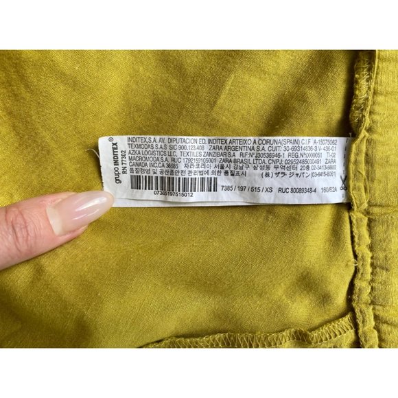 Zara Linen Chartreuse Women's  Mini Skirt Size XS - Picture 12 of 15